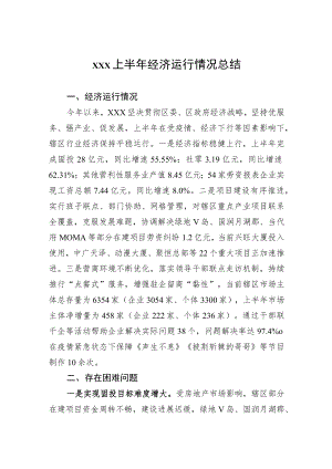 xxx上半经济运行情况总结.docx