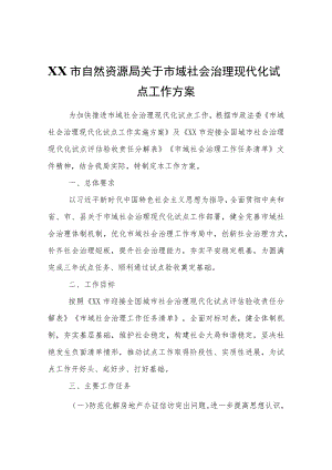 XX市自然资源局关于市域社会治理现代化试点工作方案.docx