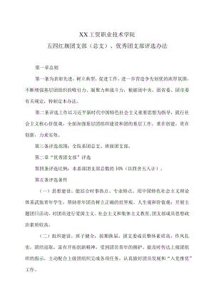 XX工贸职业技术学院五四红旗团支部（总支）、优秀团支部评选办法.docx