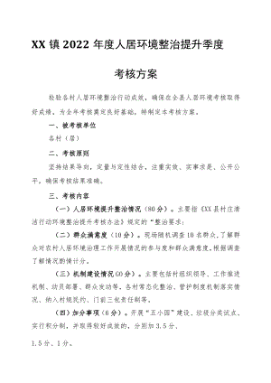 XX镇2022人居环境整治提升季度考核方案.docx