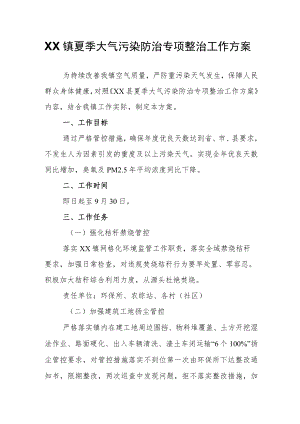XX镇夏季大气污染防治专项整治工作方案.docx