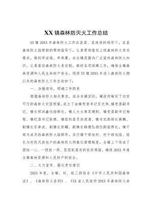 XX镇森林防灭火工作总结.docx