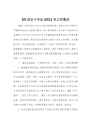 XX区红十字会2022工作要点.docx