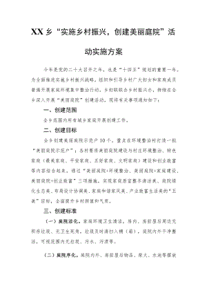 XX乡2022美丽庭院创建方案.docx