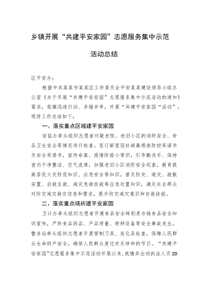 乡镇开展“共建平安家园”志愿服务集中示范活动总结.docx