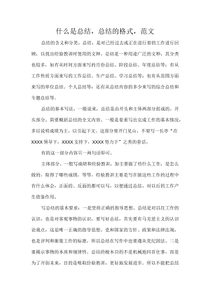 什么是总结总结的格式范文.docx