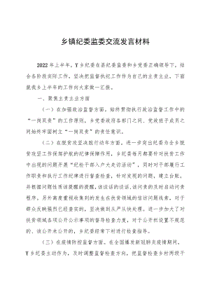 乡镇纪委监委交流发言材料.docx