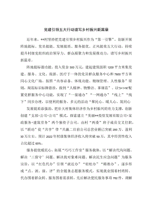 党建引领五大行动 谱写乡村振兴新篇章.docx
