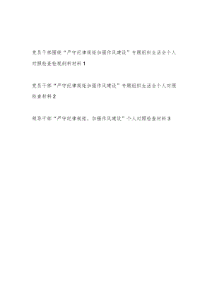 党员干部围绕“严守纪律规矩加强作风建设”专题个人对照检查检视剖析材料3篇.docx