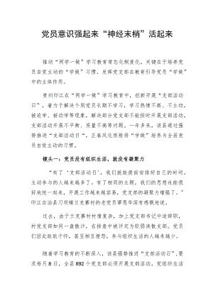 党员意识强起来“神经末梢”活起来.docx
