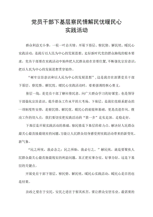 党员干部下基层察民情解民忧暖民心实践活动.docx
