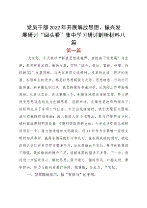 党员干部2022开展解放思想、振兴发展研讨“回头看”集中学习研讨剖析材料八篇.docx