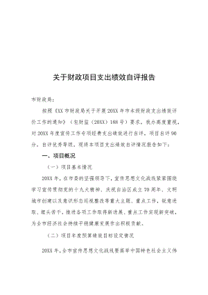 关于财政项目支出绩效自评报告.docx