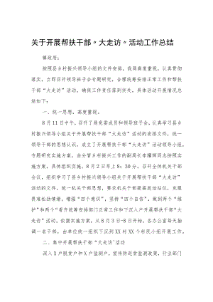 关于开展帮扶干部“大走访”活动工作总结.docx