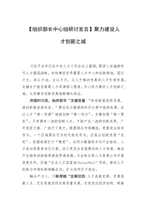 【组织部长中心组研讨发言】聚力建设人才创新之城.docx