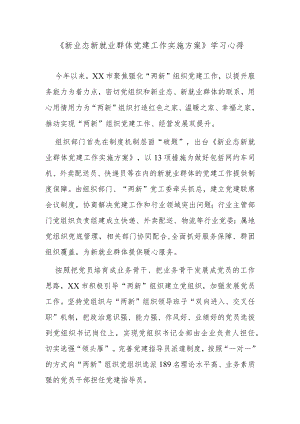 《新业态新就业群体党建工作实施方案》学习心得.docx