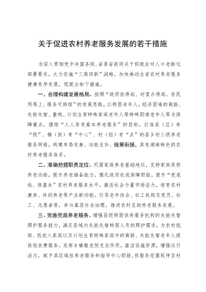 《促进农村养老服务发展的若干措施》.docx