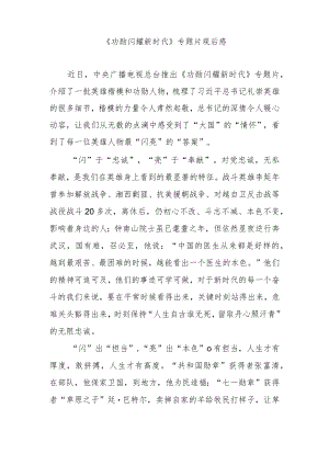 《功勋闪耀新时代》专题片观后感3篇.docx