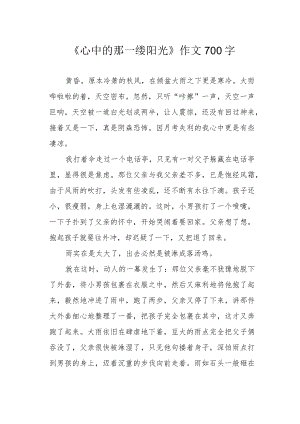 《心中的那一缕阳光》作文700字.docx