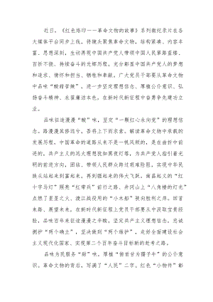 《红色烙印——革命文物的故事》系列微纪录片观后感2篇.docx