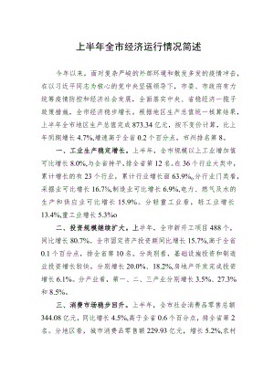 上半全市经济运行情况简述.docx
