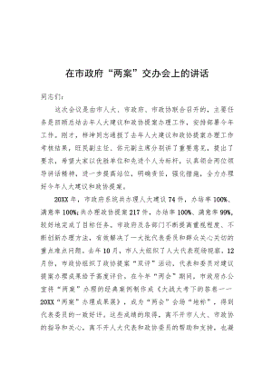 市政府“两案”交办会上的讲话.docx