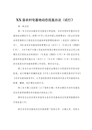 XX县农村宅基地动态巡查办法（试行）.docx