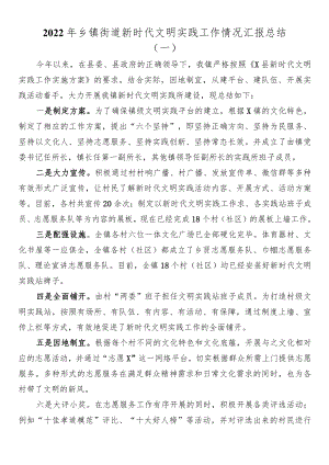2篇2022乡镇街道新时代文明实践工作情况汇报总结.docx