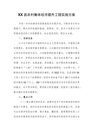 XX县农村集体经济提升工程实施方案.docx