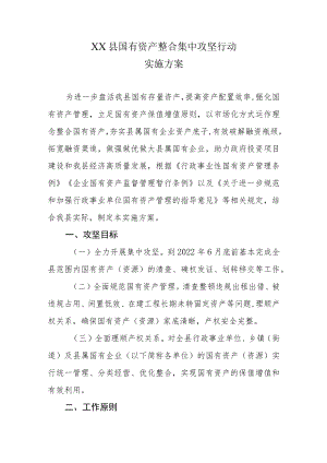 XX县国有资产整合集中攻坚行动实施方案.docx