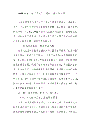 2022某小学“双减”一周工作总结回顾.docx