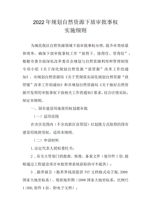 2022规划自然资源下放审批事权实施细则.docx