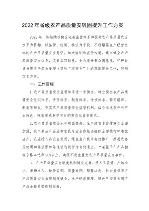 2022省级农产品质量安全县巩固提升工作方案.docx