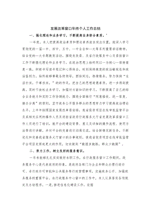 发展改革窗口终个人工作总结.docx