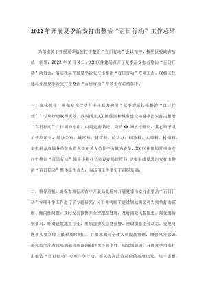 2022开展治安打击整治“百日行动”工作总结合集 7篇.docx