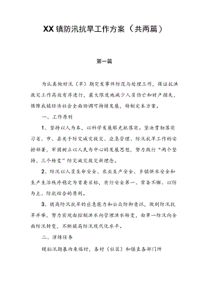 2022XX镇防汛抗旱工作方案（共两篇）.docx
