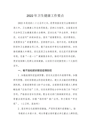 2022卫生健康工作要点.docx