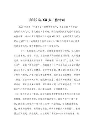 2022XX乡工作计划.docx