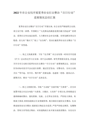 2022夏季治安打击整治“百日行动”工作情况总结汇编合集 5篇.docx