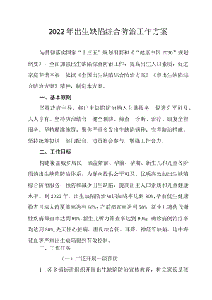 2022出生缺陷综合防治工作方案.docx