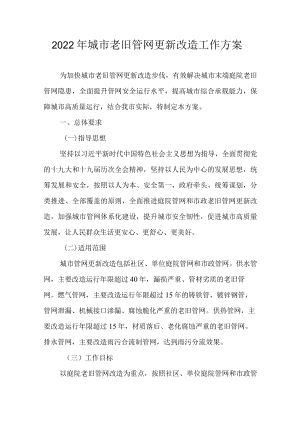 2022城市老旧管网更新改造工作方案.docx