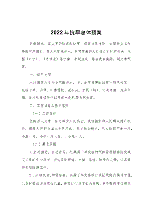 2022抗旱总体预案.docx