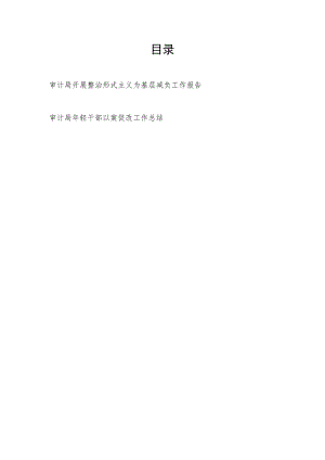 审计局开展整治形式主义为基层减负工作报告+轻干部以案促改工作总结.docx