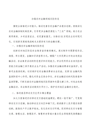 加强农村金融领域风险防范.docx