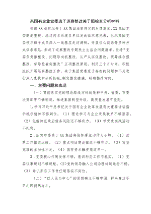 国企党委班子巡察整改对照检查分析材料.docx