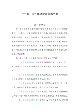 “三重一大”事项决策实施方案.docx