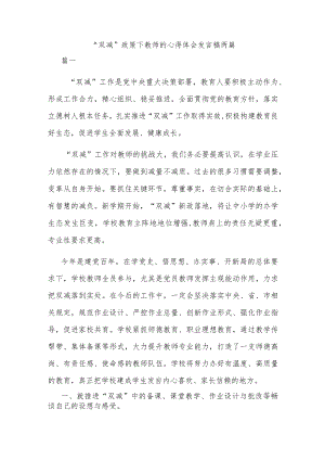 “双减”政策下教师的心得体会发言稿两篇.docx