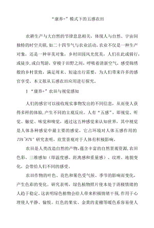 “康养+”模式下的五感农田.docx