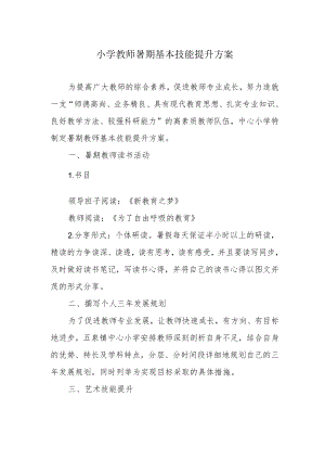 小学教师暑期基本技能提升方案.docx