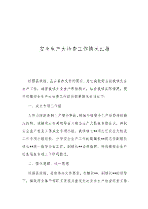 安全生产大检查工作情况汇报.docx
